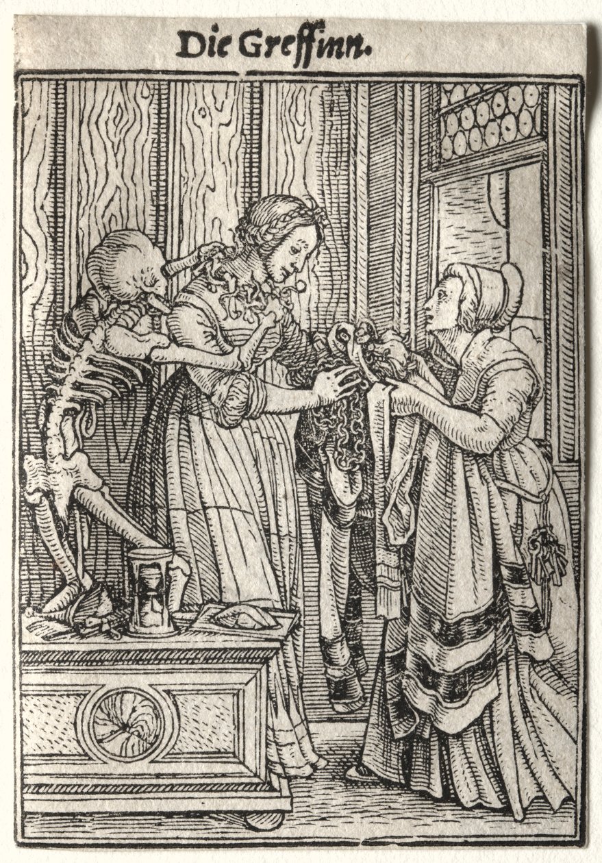 Kuoleman tanssi: Kreivitär. tekijältä Hans Holbein