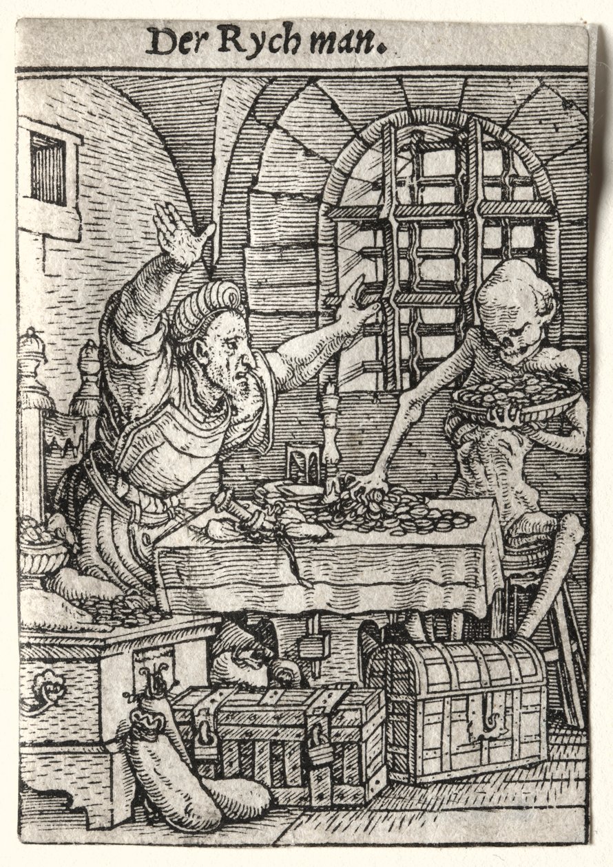 Dance of Death: The Miser, c. 1526. tekijältä Hans Holbein