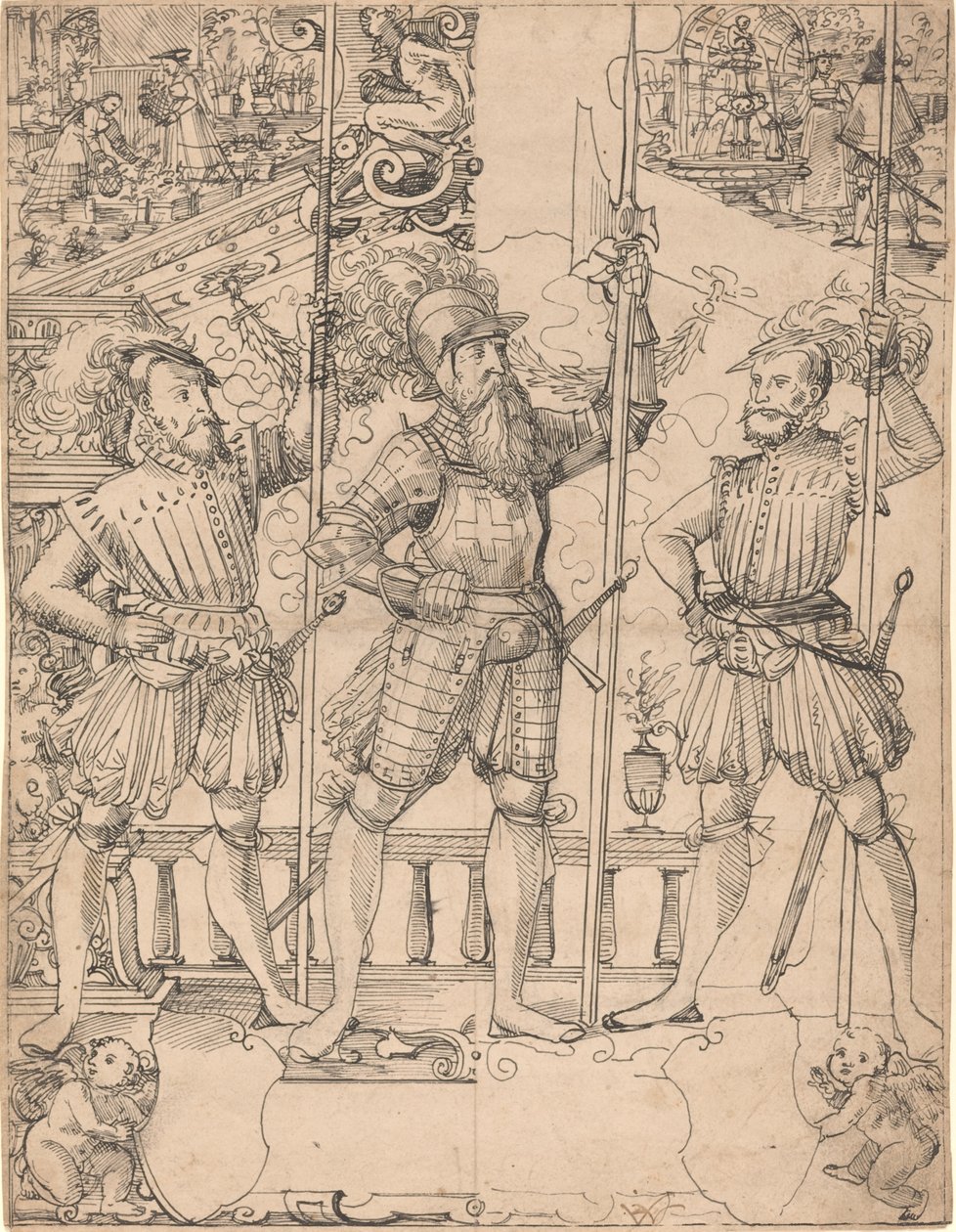 Halberdier ja Two Pikemen tekijältä Hans Jakob Plepp