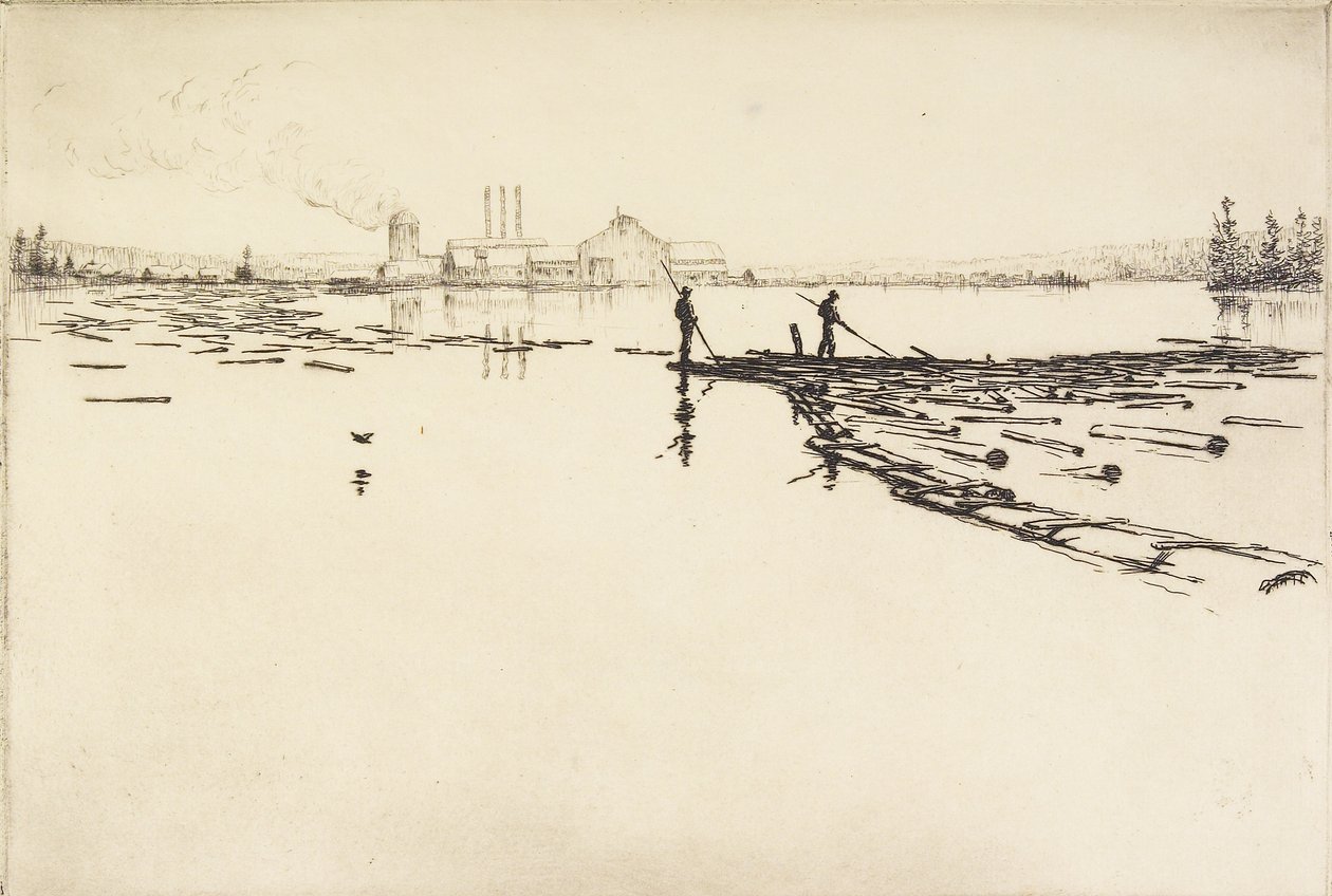 The Log Boom, n. 1924 (etsaus) tekijältä Hans Kleiber