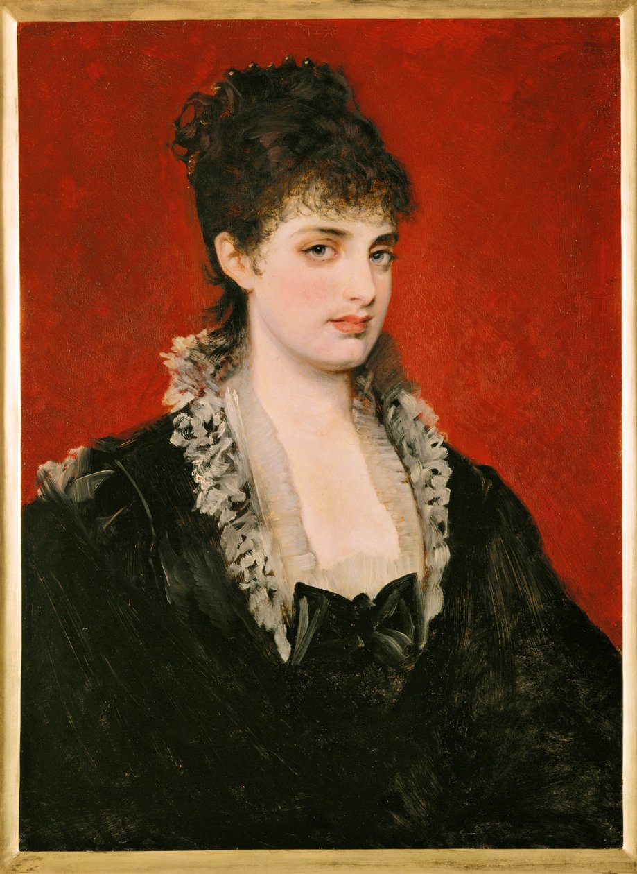 Anna von Waldberg ... (maalaus puulle) tekijältä Hans Makart
