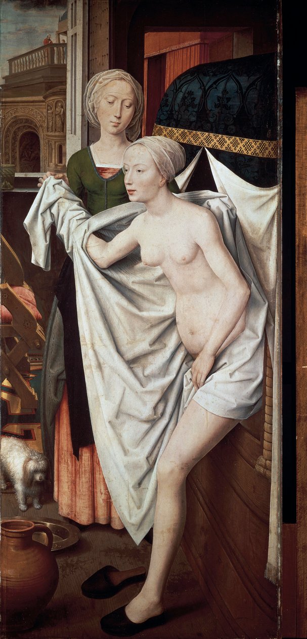 Bathsheba kylvyssä, n.1485 (maalaus) tekijältä Hans Memling