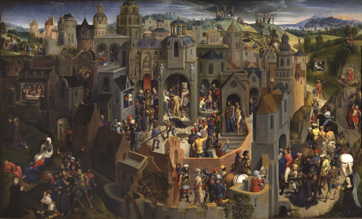 Kristuksen kärsimys, n. 1470-1471 tekijältä Hans Memling