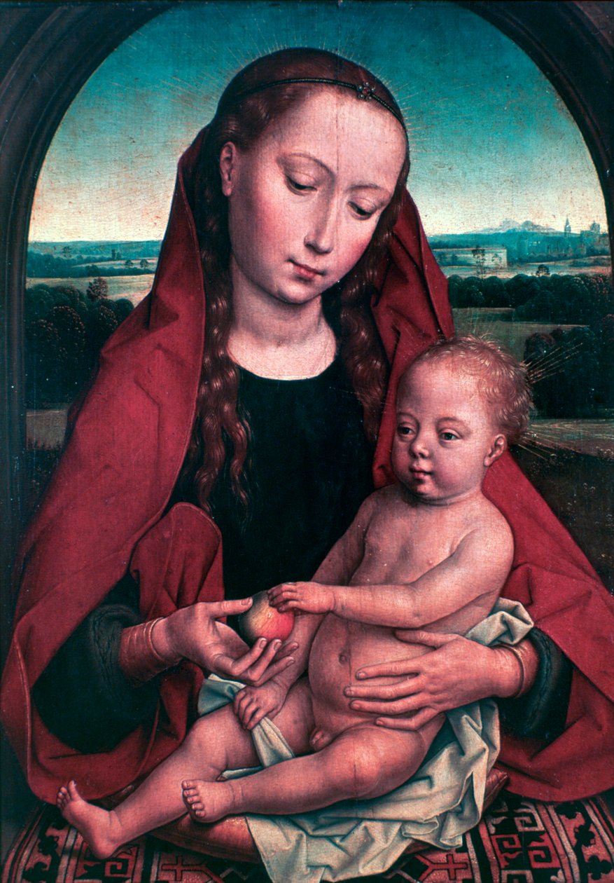 Neitsyt ja lapsi, c1453-1494 tekijältä Hans Memling