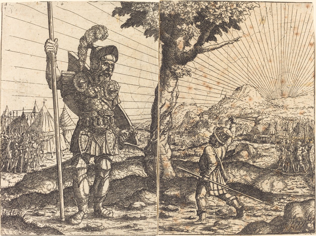 Daavid ja Goljat, 1551. tekijältä Hans Sebald Lautensack