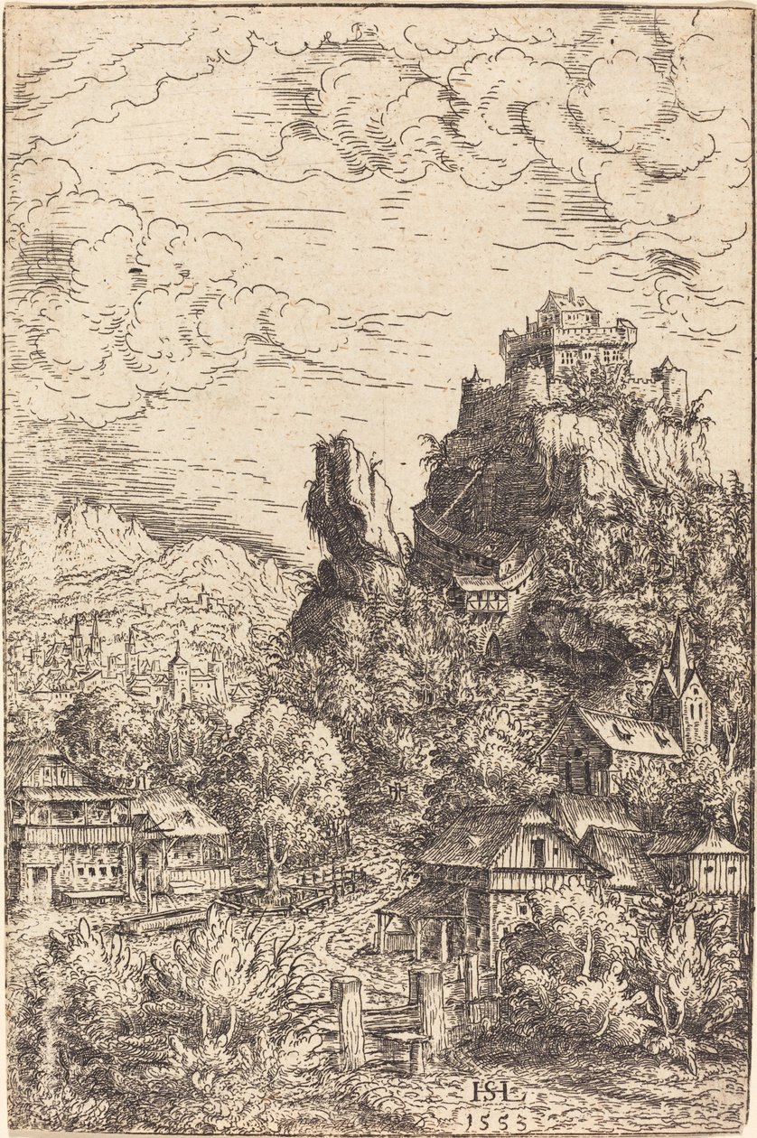 Maisema ja linna, 1553. tekijältä Hans Sebald Lautensack