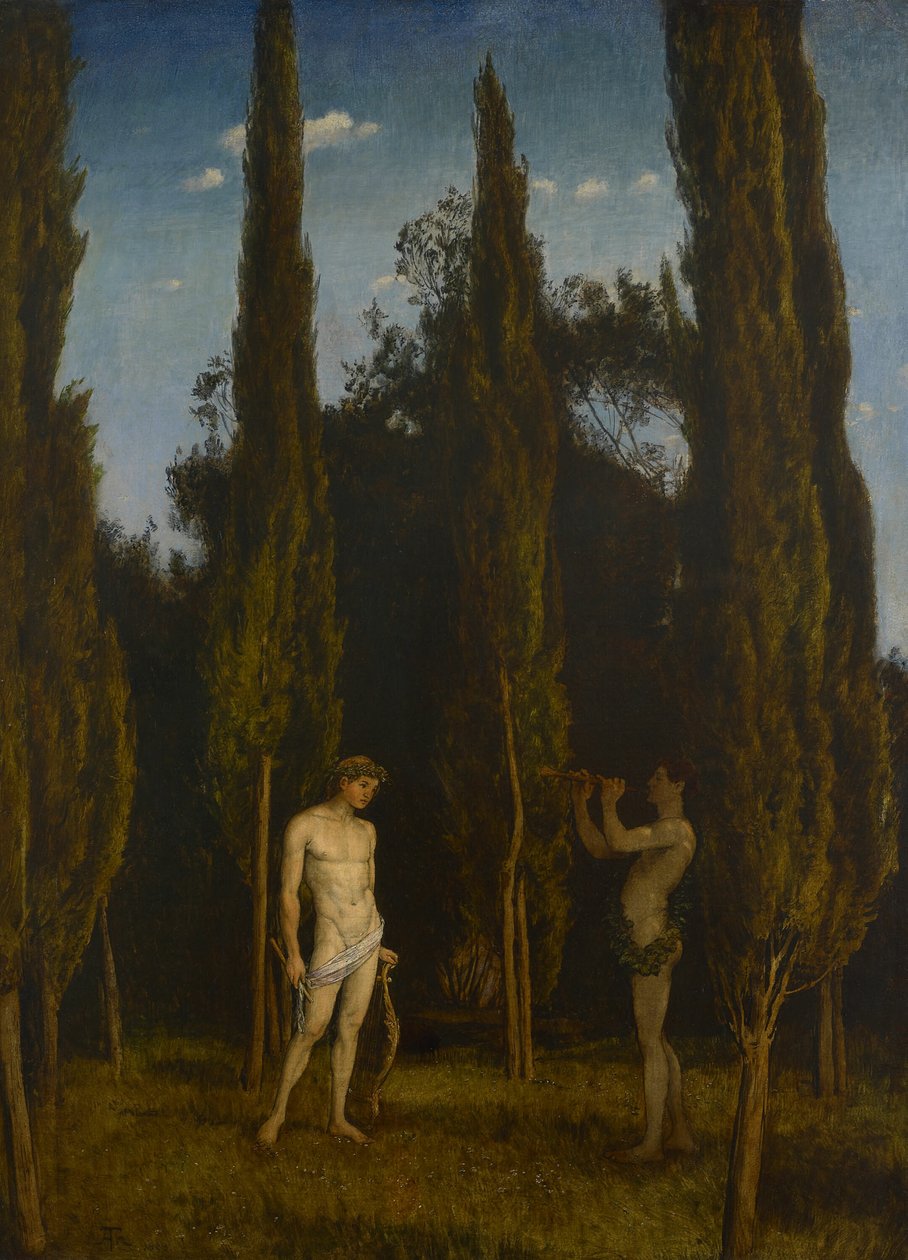 Apollo ja Marsyas tekijältä Hans Thoma