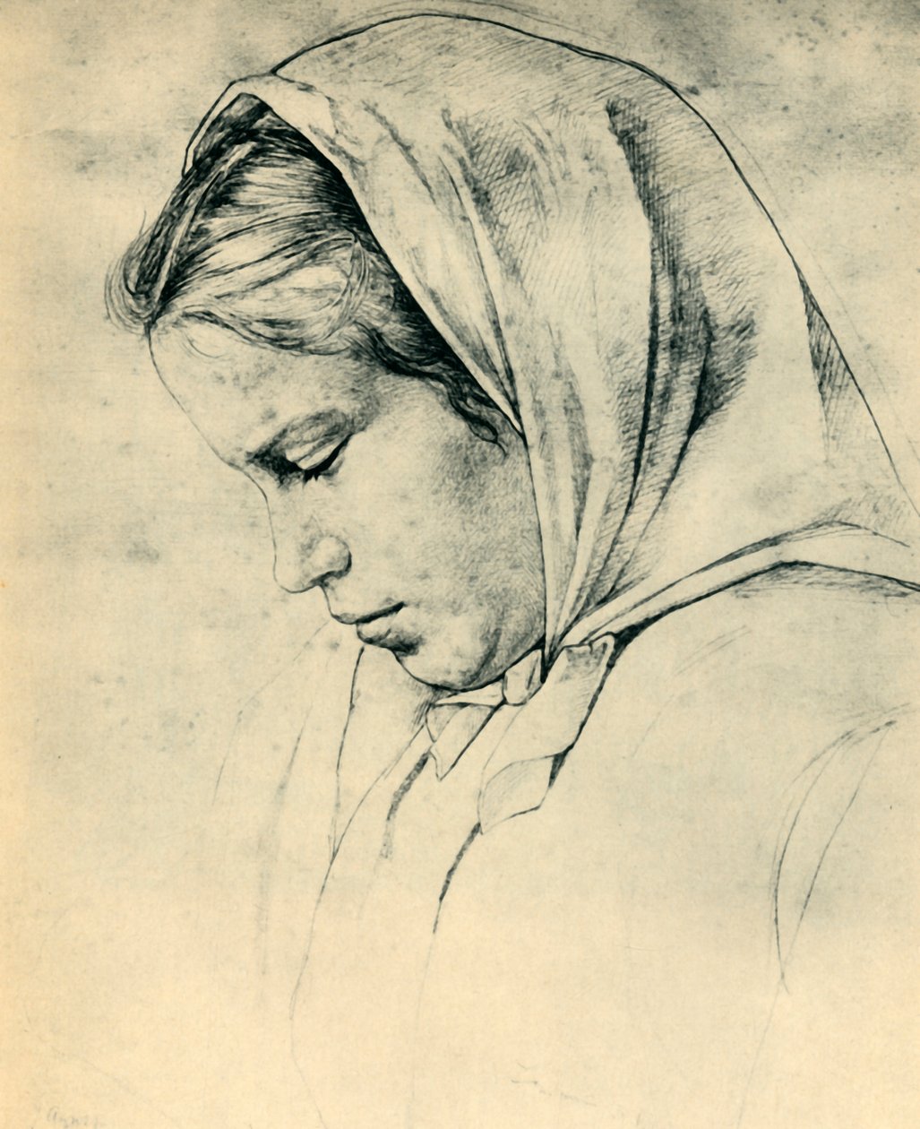 Taiteilijan sisar Agathe, 1866, 1943. tekijältä Hans Thoma