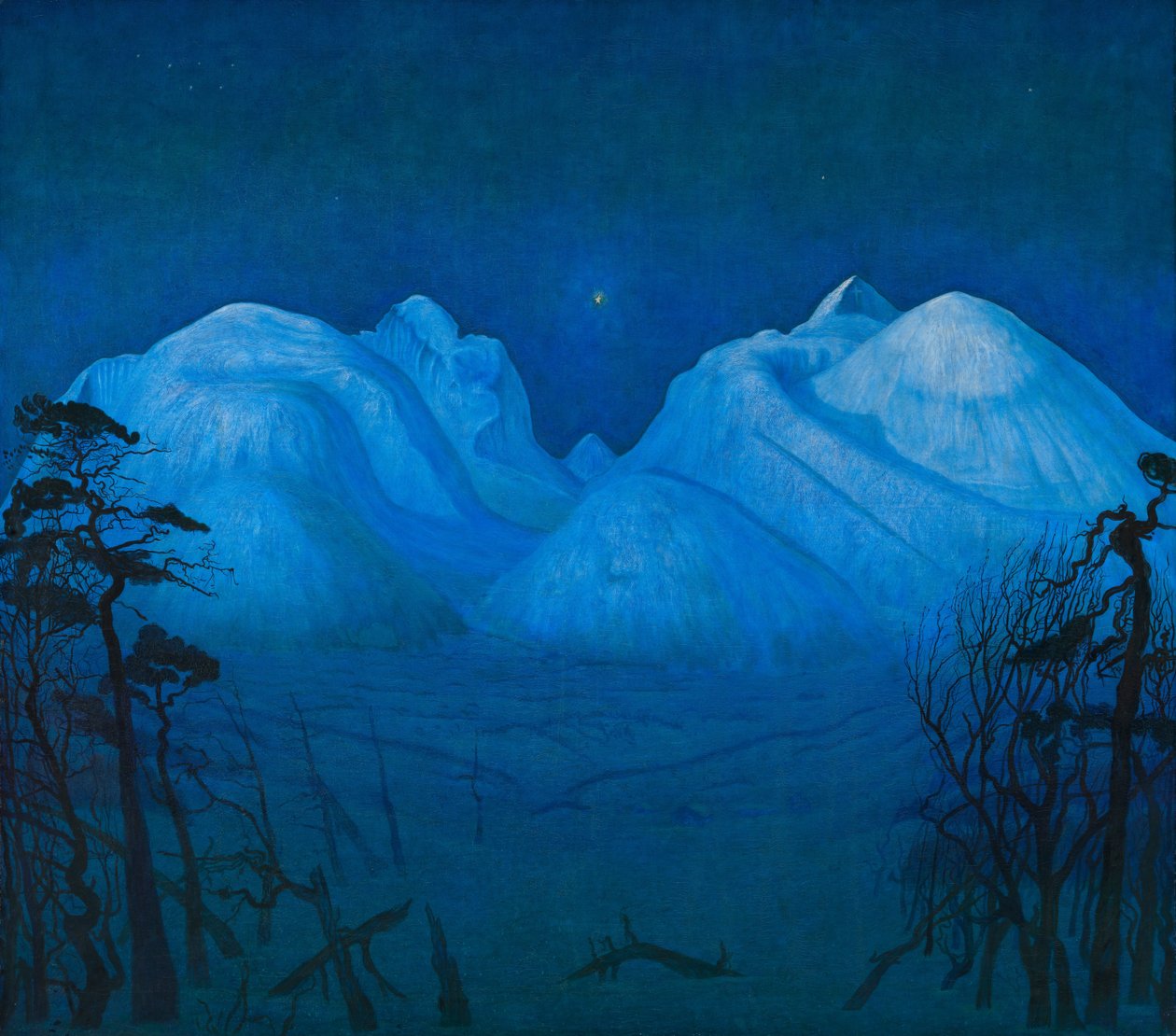 Talviyö vuoristossa tekijältä Harald Oscar Sohlberg
