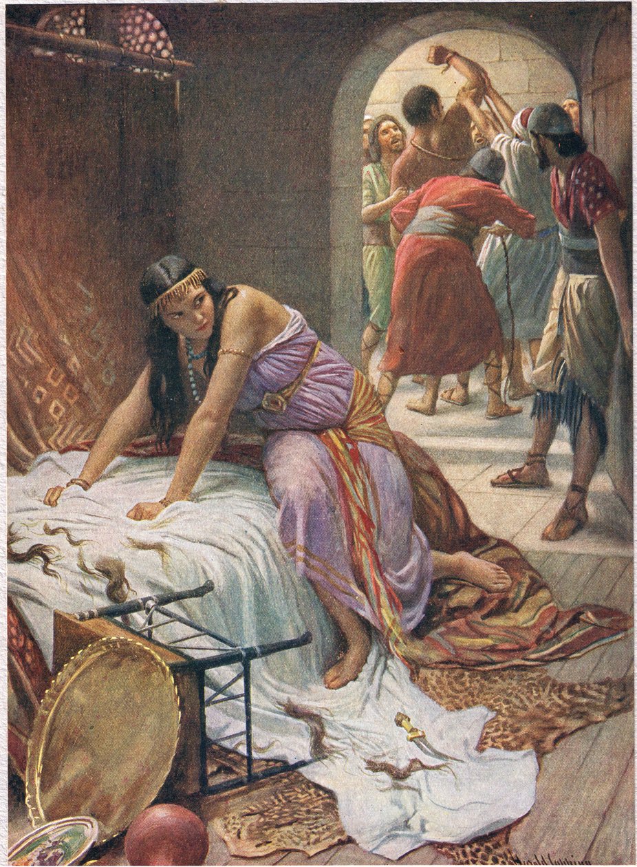 Delilah, kuvitus teoksesta "Women of the Bible", julkaissut The Religious Tract Society, 1927 tekijältä Harold Copping