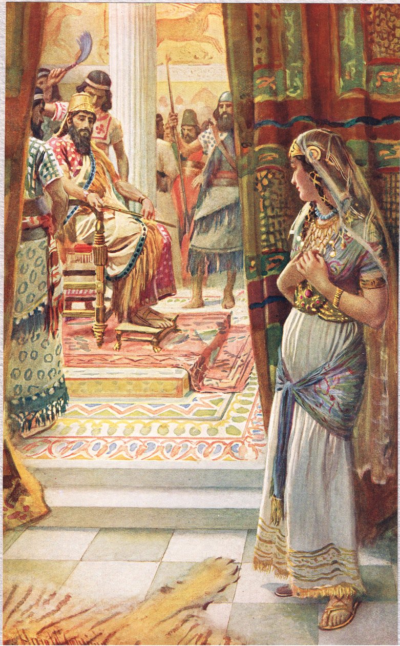 Esther, kuvitus teoksesta "Women of the Bible", julkaissut The Religious Tract Society, 1927 tekijältä Harold Copping