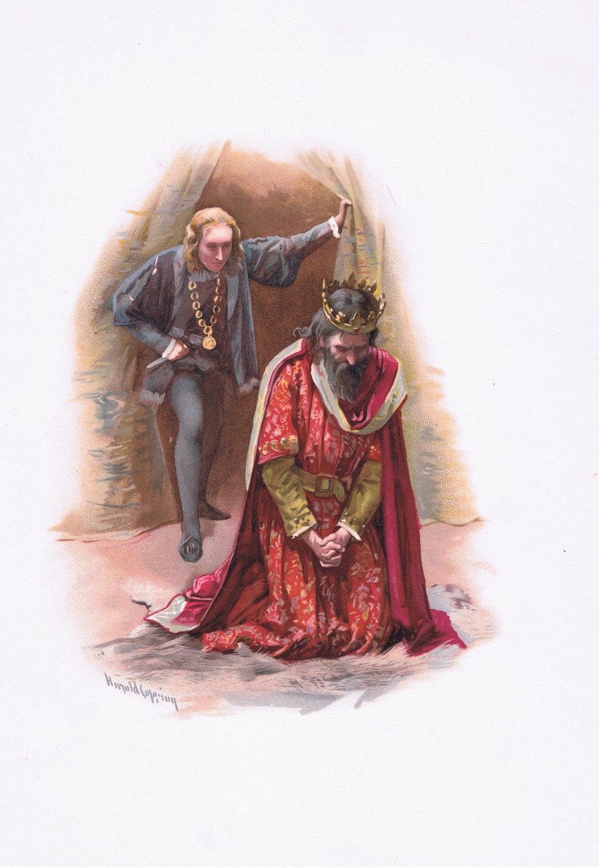 Hamlet ja kuningas, kuvitus Hamletista tekijältä Harold Copping