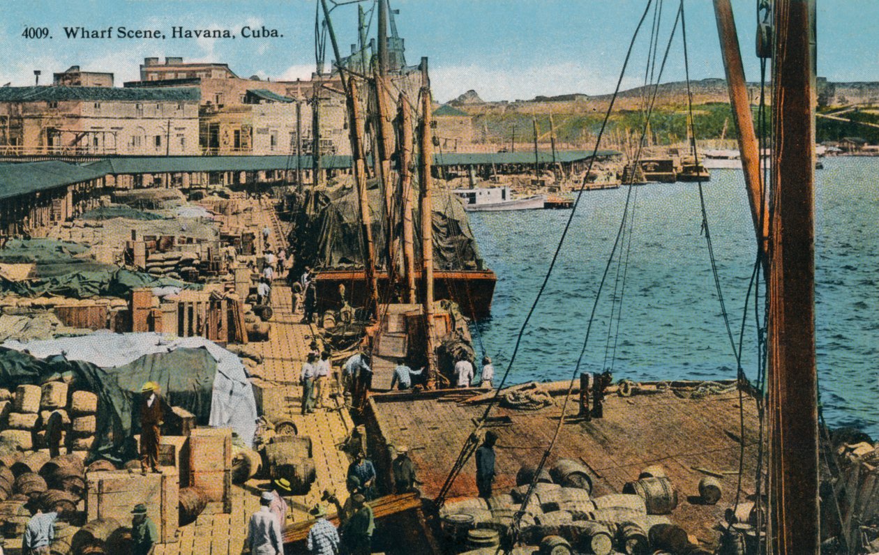 Wharf Scene, Havanna, Kuuba, 1910 tekijältä Harris Bros and Co