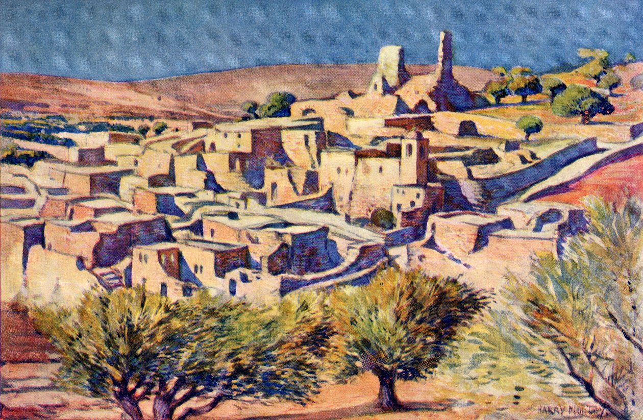 Raamatun mukainen kylä Betania, lähellä Jerusalemia, noin 1910 tekijältä Harry Morley