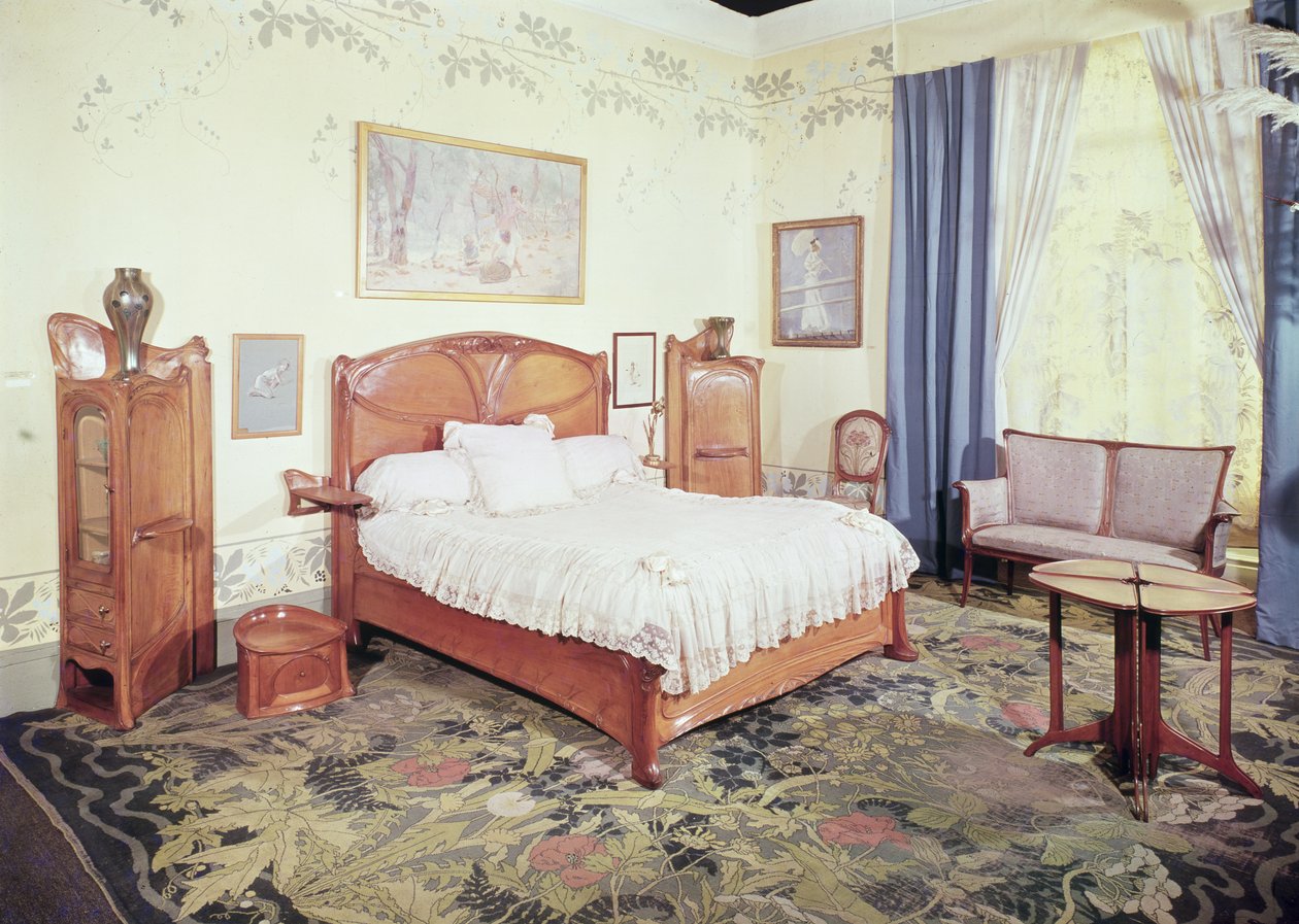 Jugendtyylinen makuuhuone, n. 1900 tekijältä Hector Guimard
