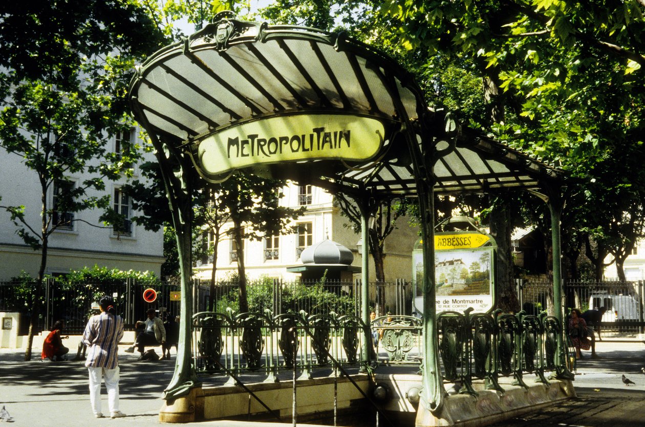 Abbessesin metroasema Pariisissa, Ranskassa tekijältä Hector Guimard