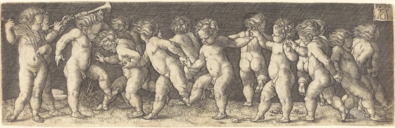 Tanssivat lapset, 1535. tekijältä Heinrich Aldegrever