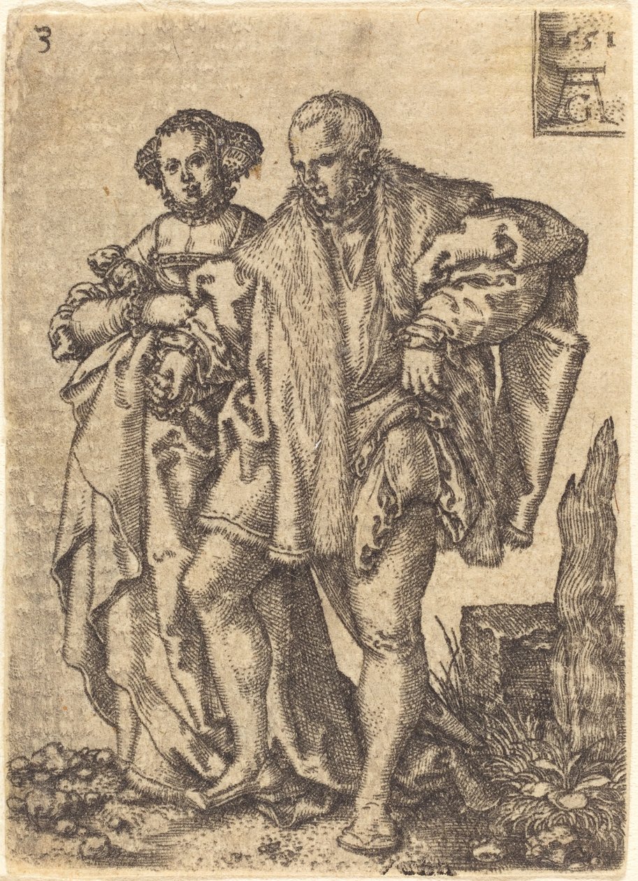 Tanssiva pariskunta, 1551. tekijältä Heinrich Aldegrever