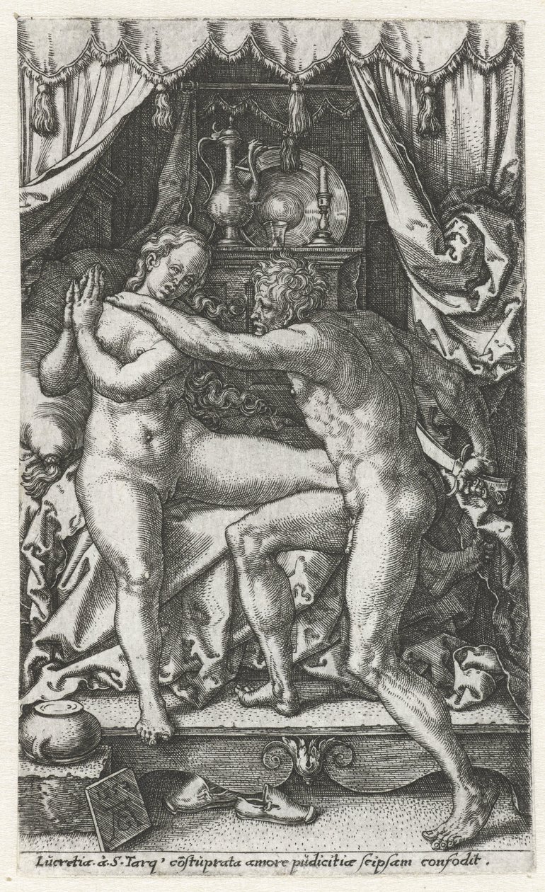 Lucretia ja Sextus Tarquinius tekijältä Heinrich Aldegrever
