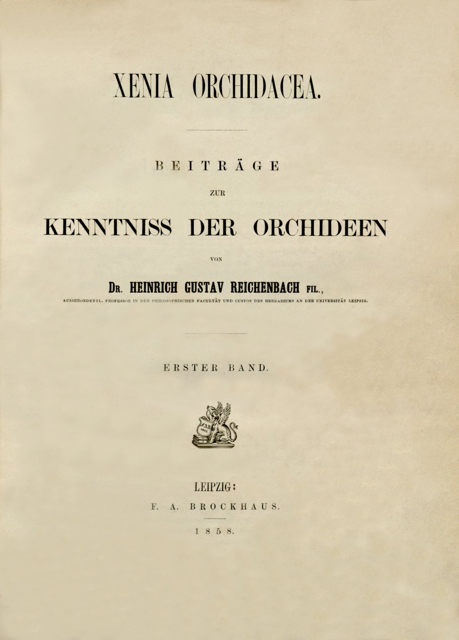 Nimilehti tekijältä Heinrich Gustav Reichenbach