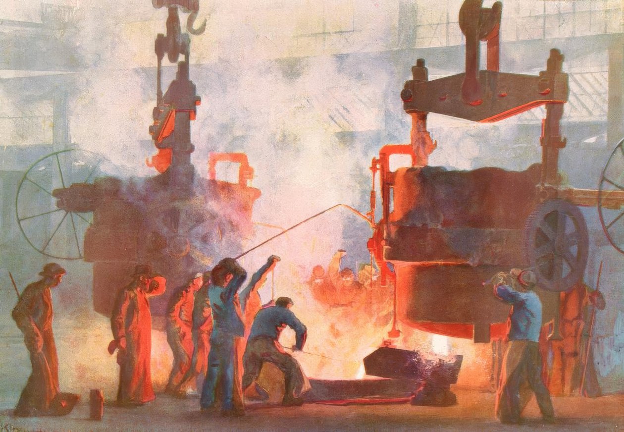 Stahlguß bei Krupp / H. Kley tekijältä Heinrich Kley