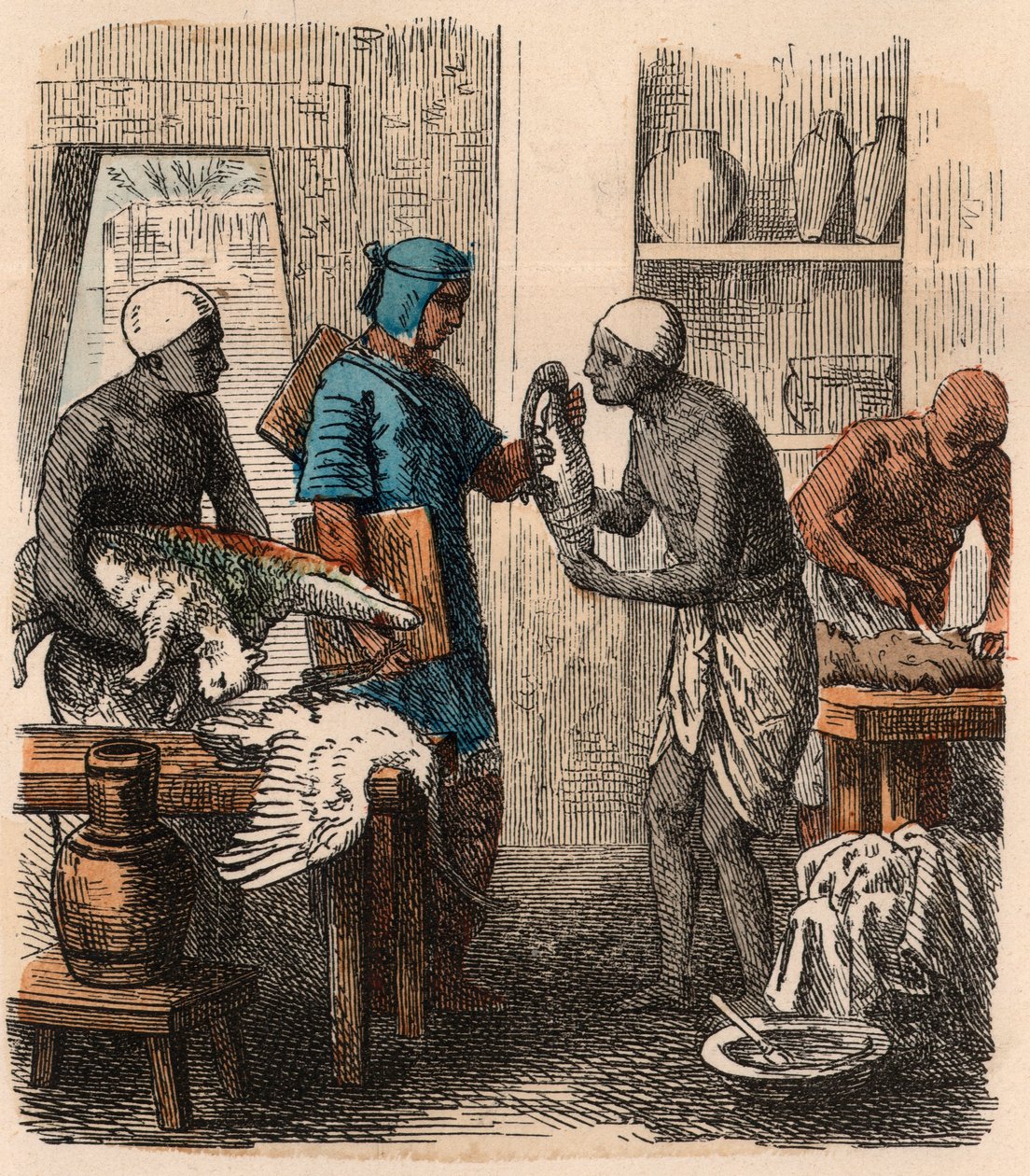 Muinainen Egypti: Eläinten balsamointi, 1866 tekijältä Heinrich Leutemann