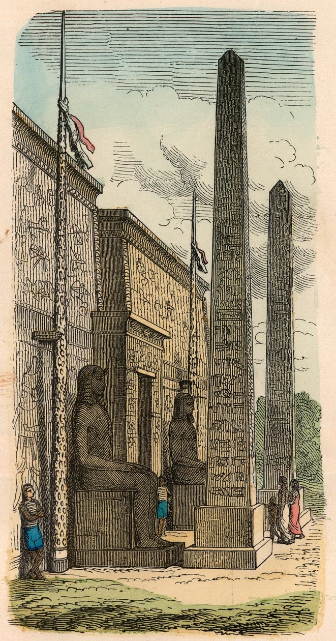 Muinainen Egypti: Palatsin temppelin sisäänkäynti tekijältä Heinrich Leutemann