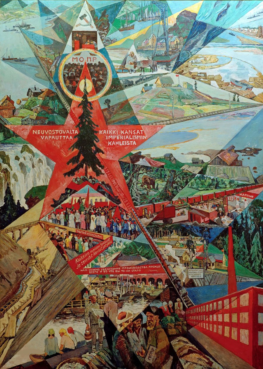 Karjalan ja Murmanskin agitaatiopaneeli, 1926. tekijältä Heinrich Vogeler