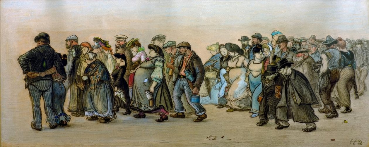 Der Spandauer Arbeiterzug tekijältä Heinrich Zille