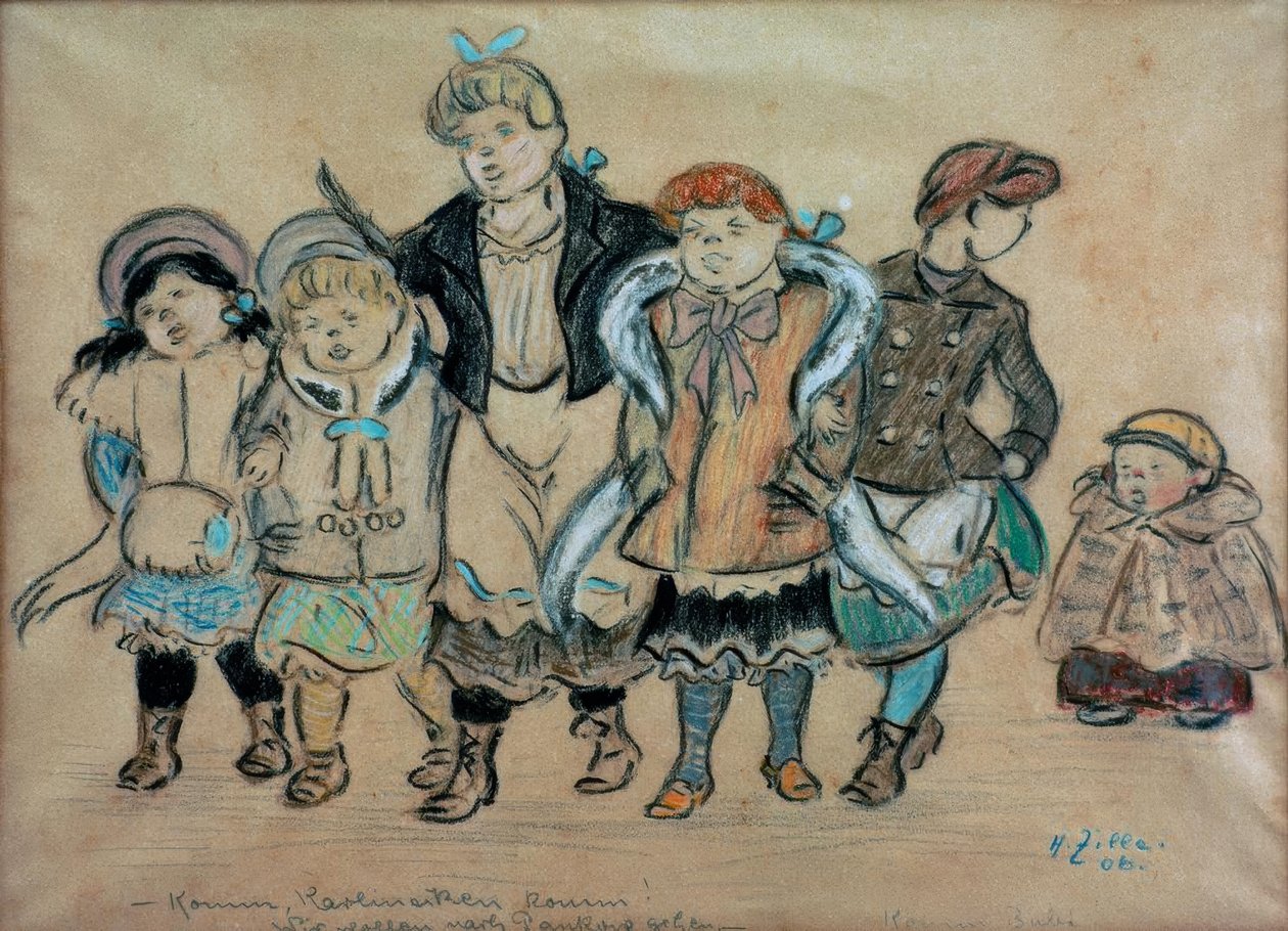 Laulavat tytöt / Tule, Karlincken tule! Tule poika! tekijältä Heinrich Zille