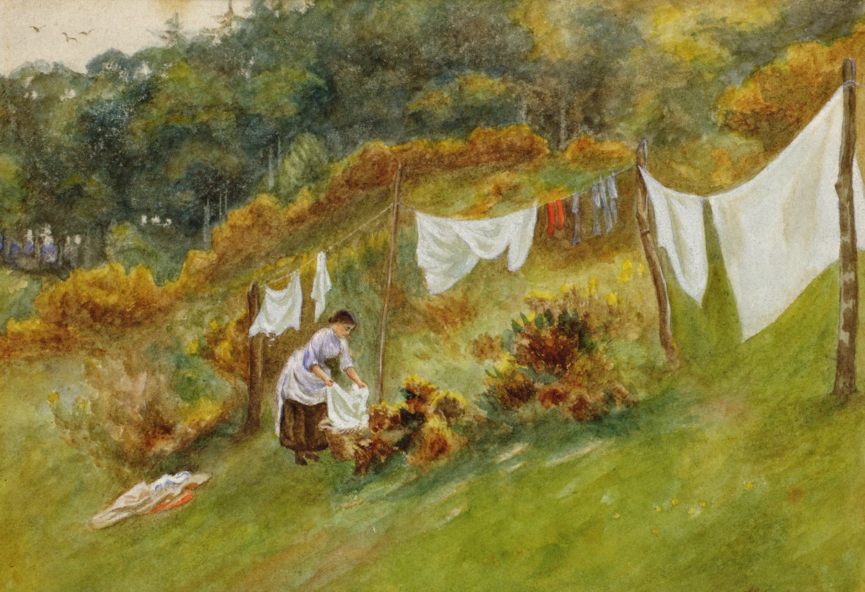 Pyykkipäivä tekijältä Helen Allingham