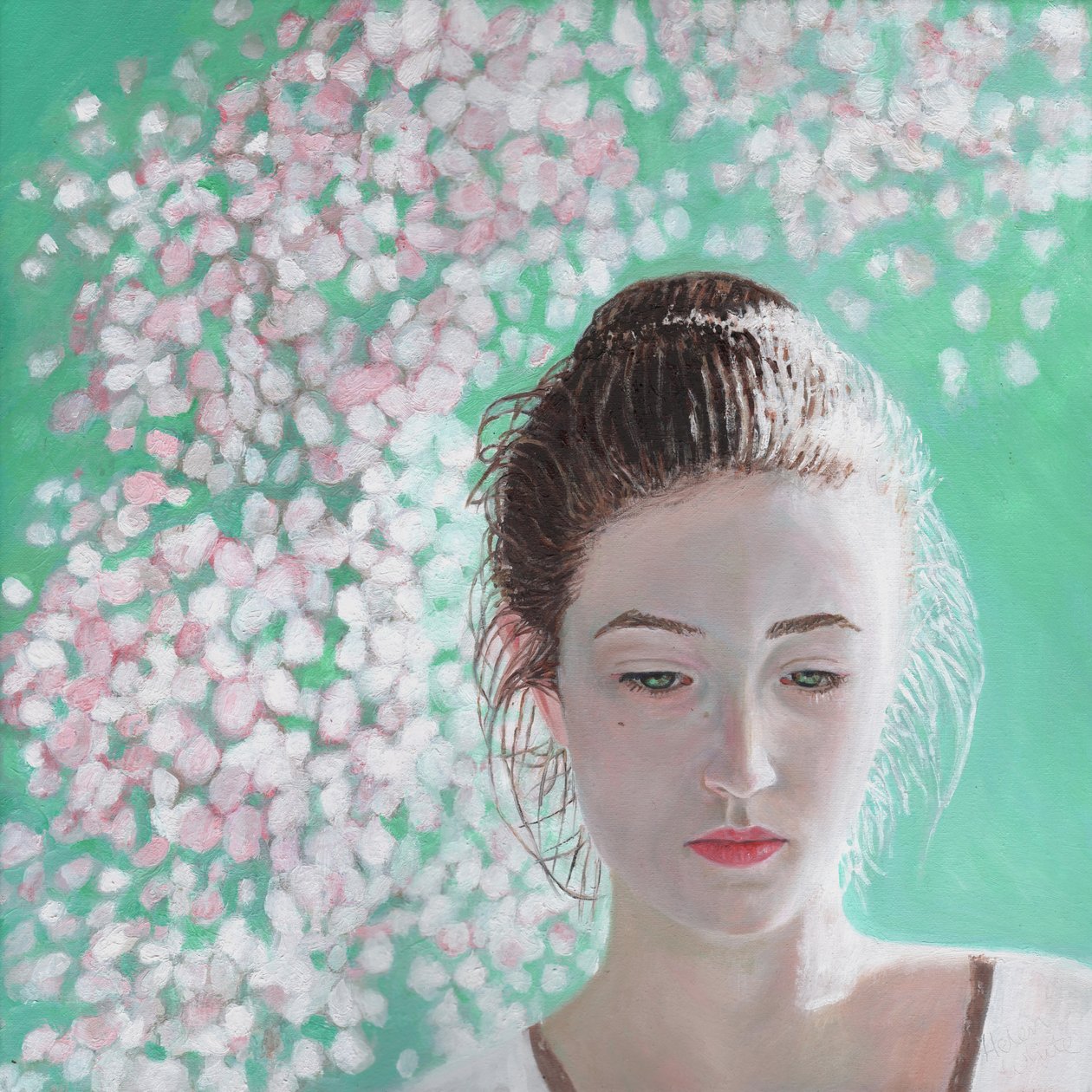 Kukkivan tytön muotokuva, 2015, tekijältä Helen White
