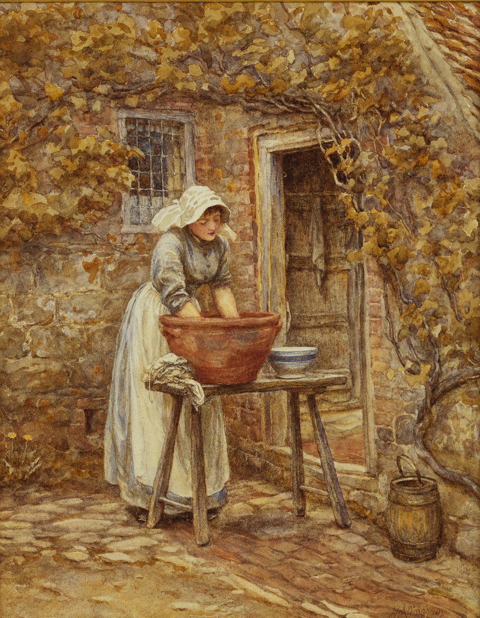 Pyykkipäivä, tekijältä Helen Allingham