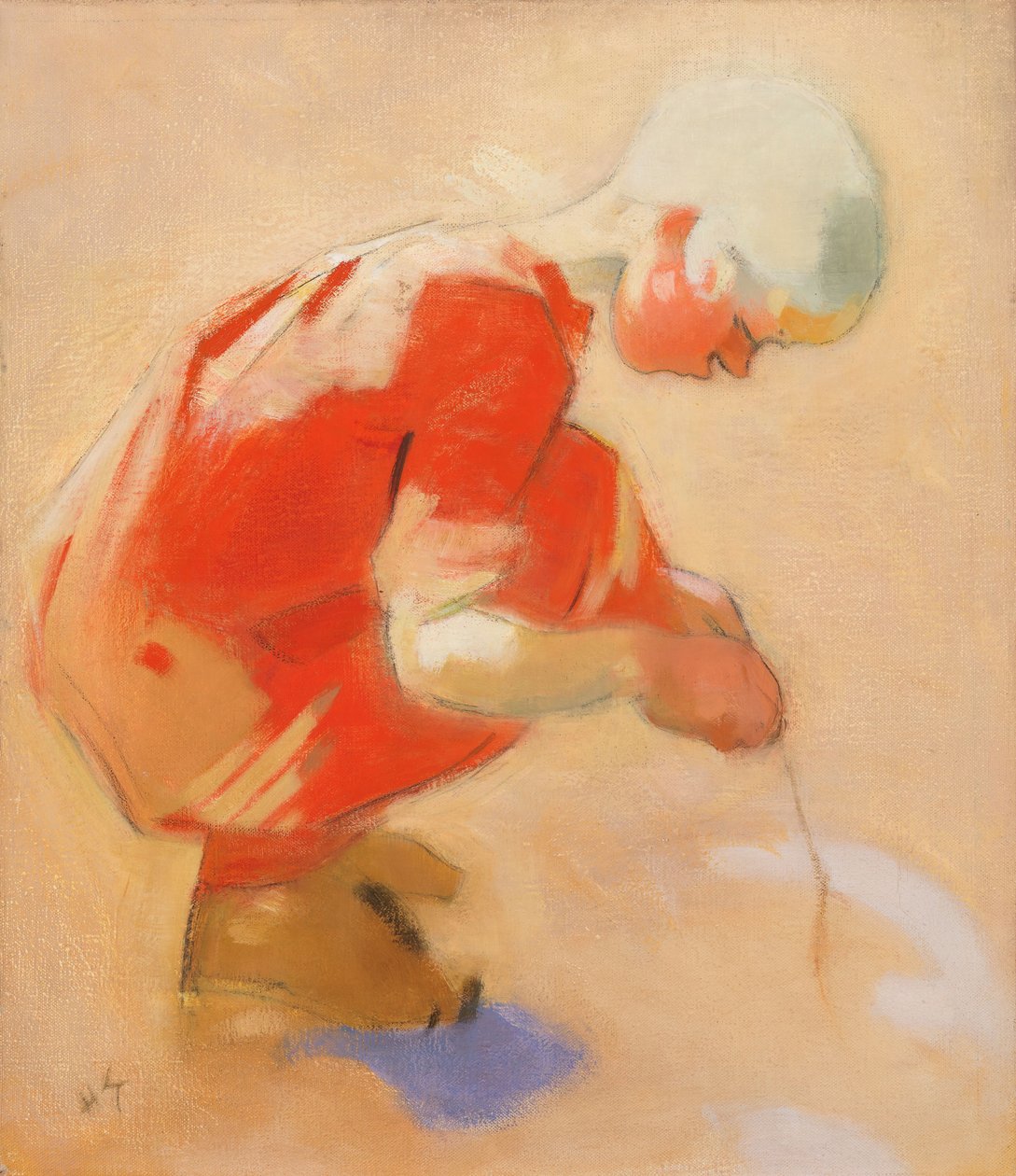 Tyttö hiekalla, 1912. tekijältä Helene Schjerfbeck
