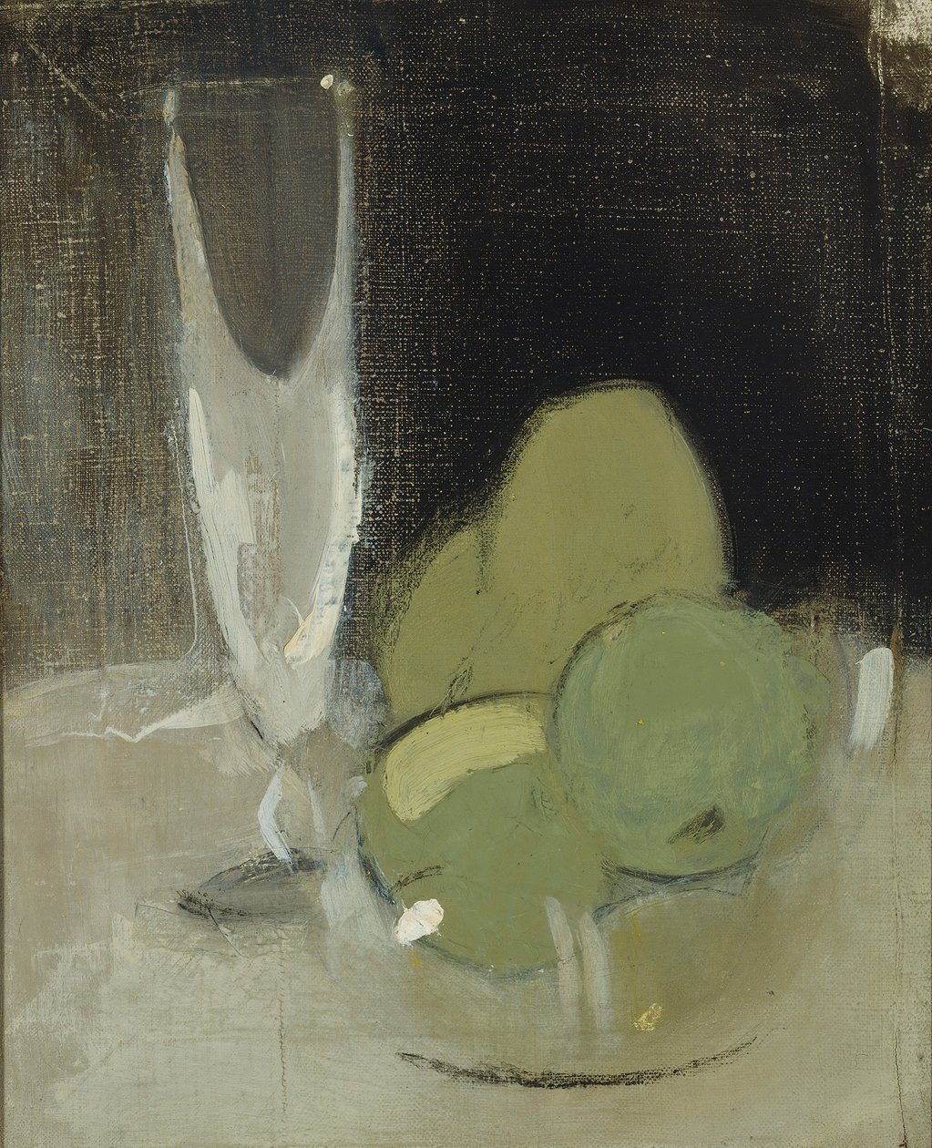 Vihreät omenat ja samppanjalasi, 1934. tekijältä Helene Schjerfbeck