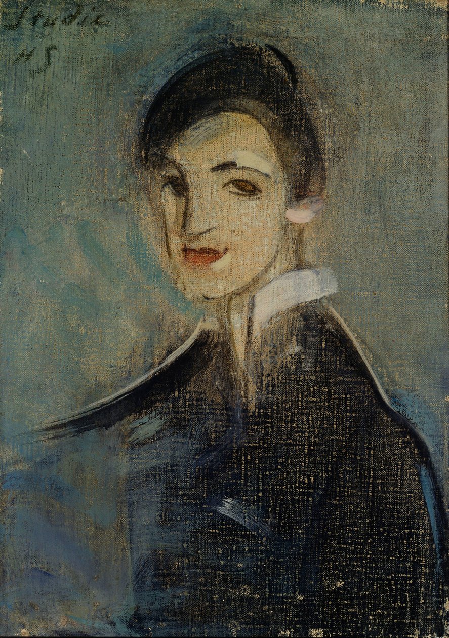 Laulaja mustassa, 1916-1917. tekijältä Helene Schjerfbeck