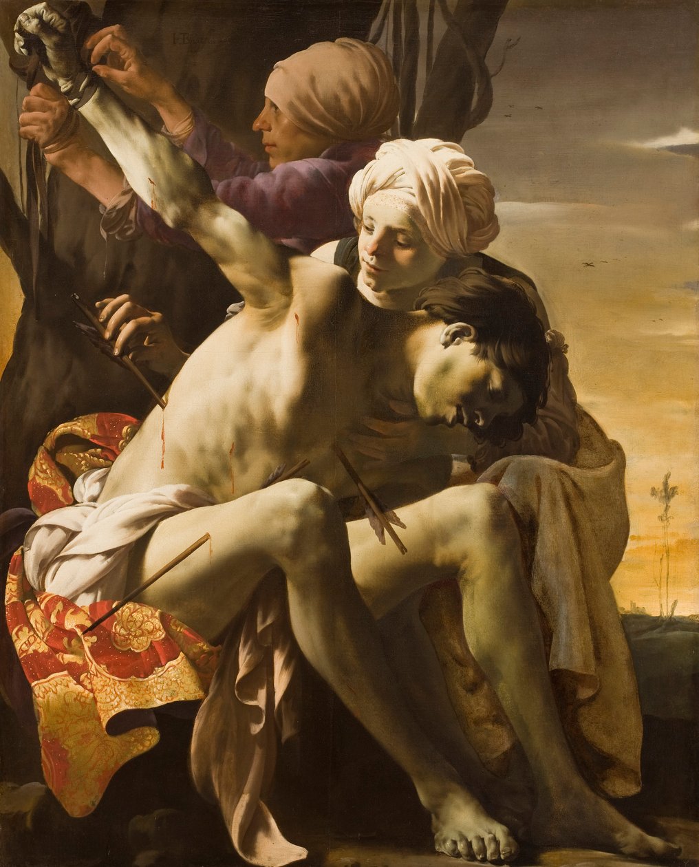 Pyhä Sebastian Irenen hoivaamana, 1625 tekijältä Hendrick ter Brugghen