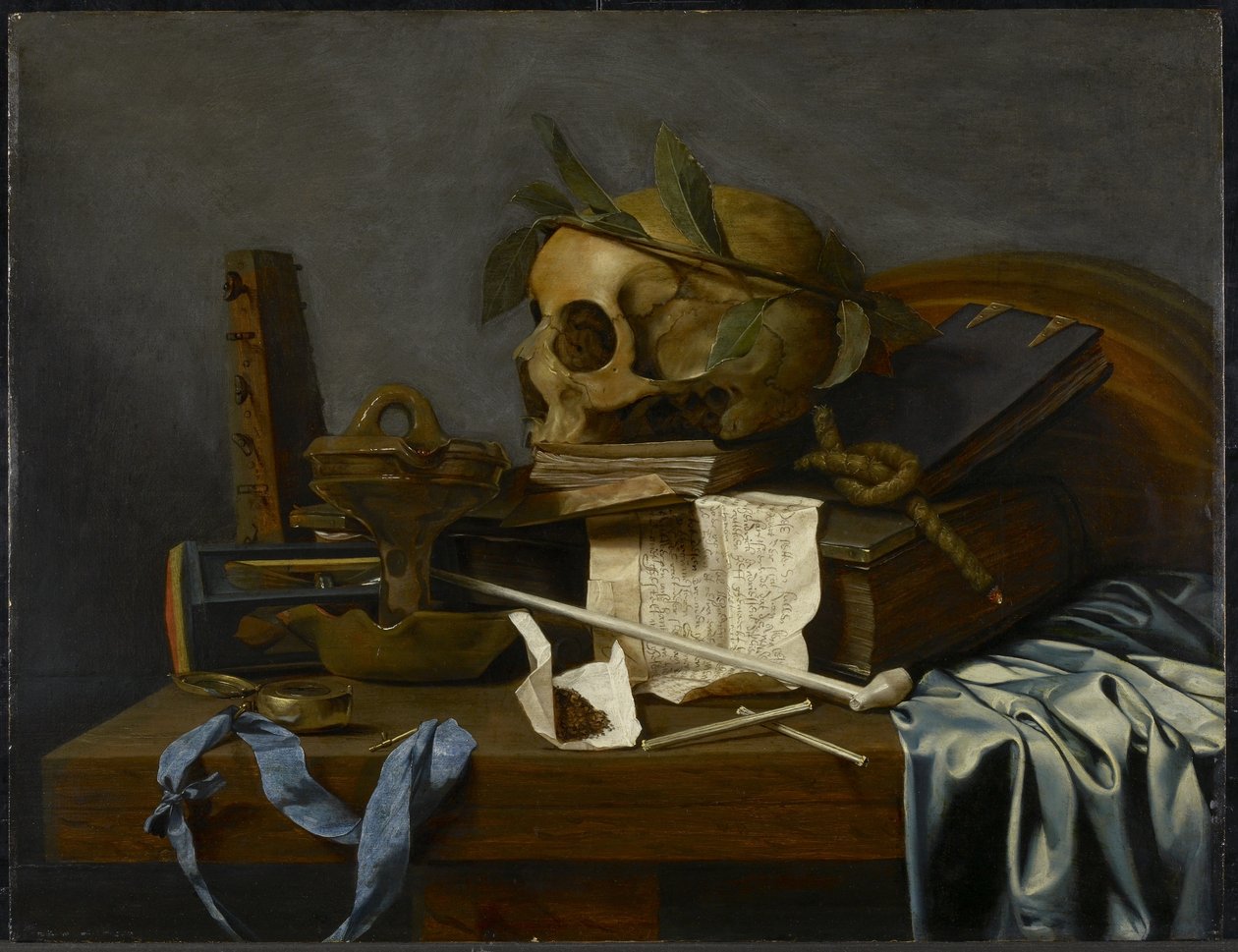 Asetelma (Vanitas), n.1637 tekijältä Hendrick Andriessen