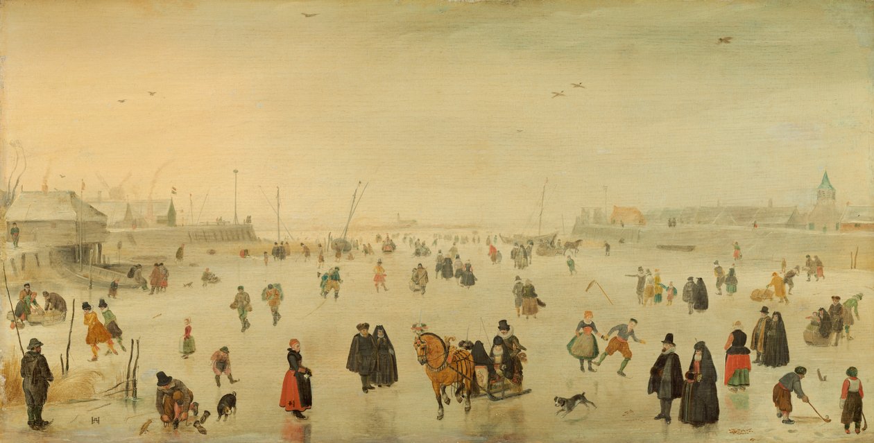 Kohtaus jäällä tekijältä Hendrick Avercamp
