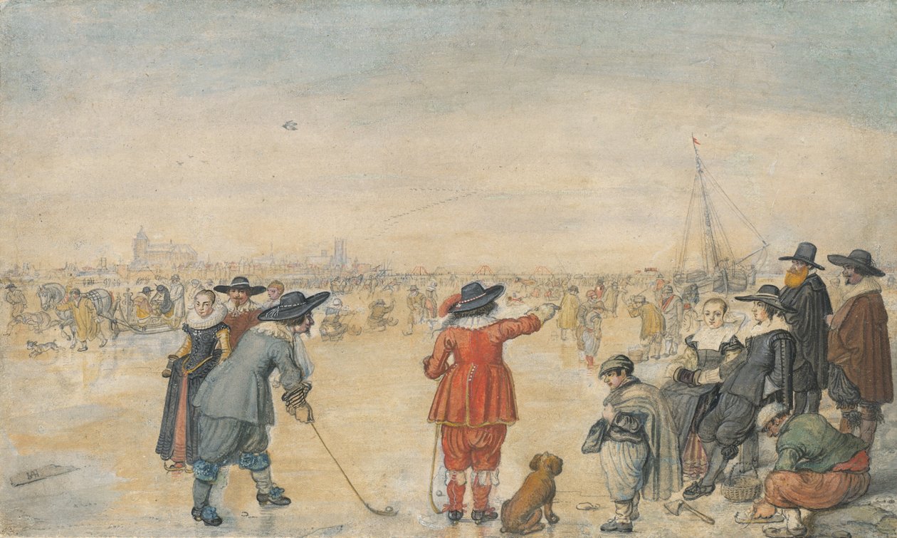 Talvipelit Frozen River Ijsselillä tekijältä Hendrick Avercamp