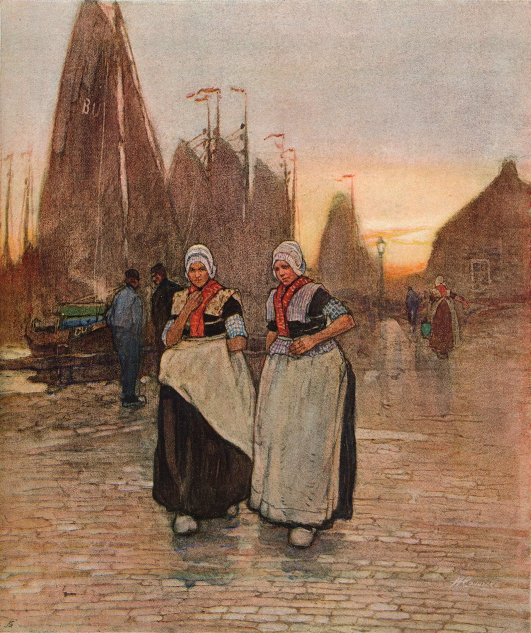 Laiturilla, c1902 tekijältä Hendrick Cassiers