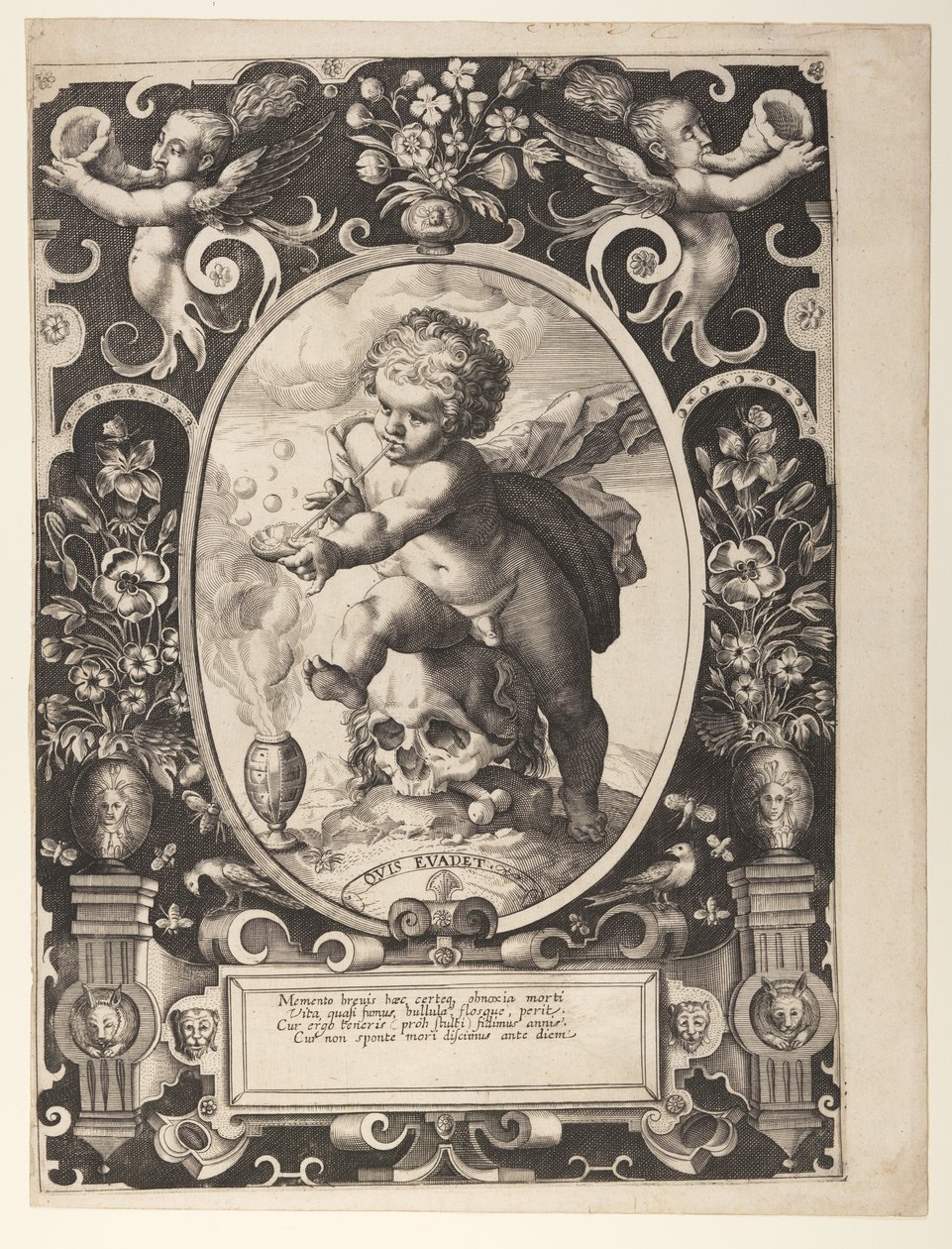 Allegoria katoavaisuudesta (Quis Evadet) tekijältä Hendrick Goltzius