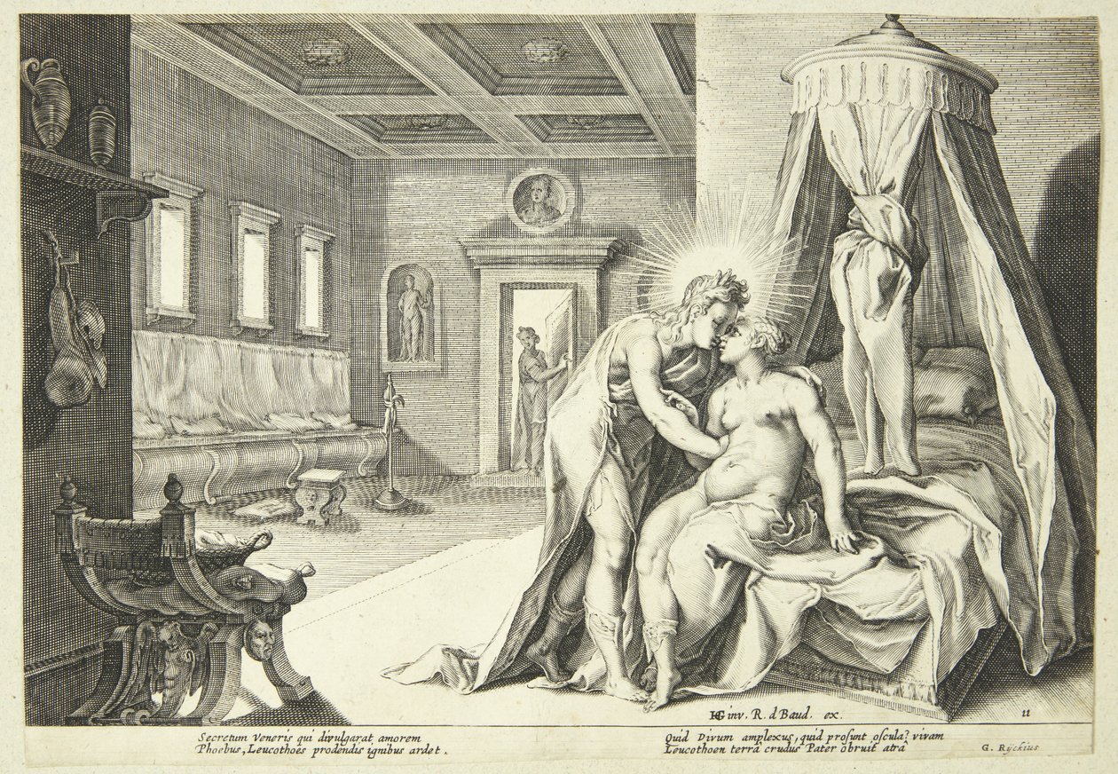 Apollo pahoinpitelee Leucohoeta tekijältä Hendrick Goltzius