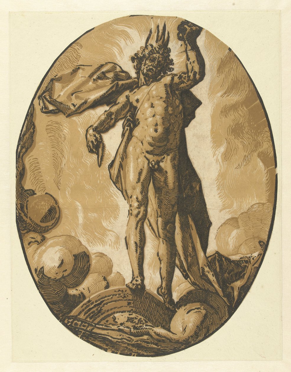 Helios (kuolee) Jumalat ja jumalattaret (sarjan nimi) tekijältä Hendrick Goltzius