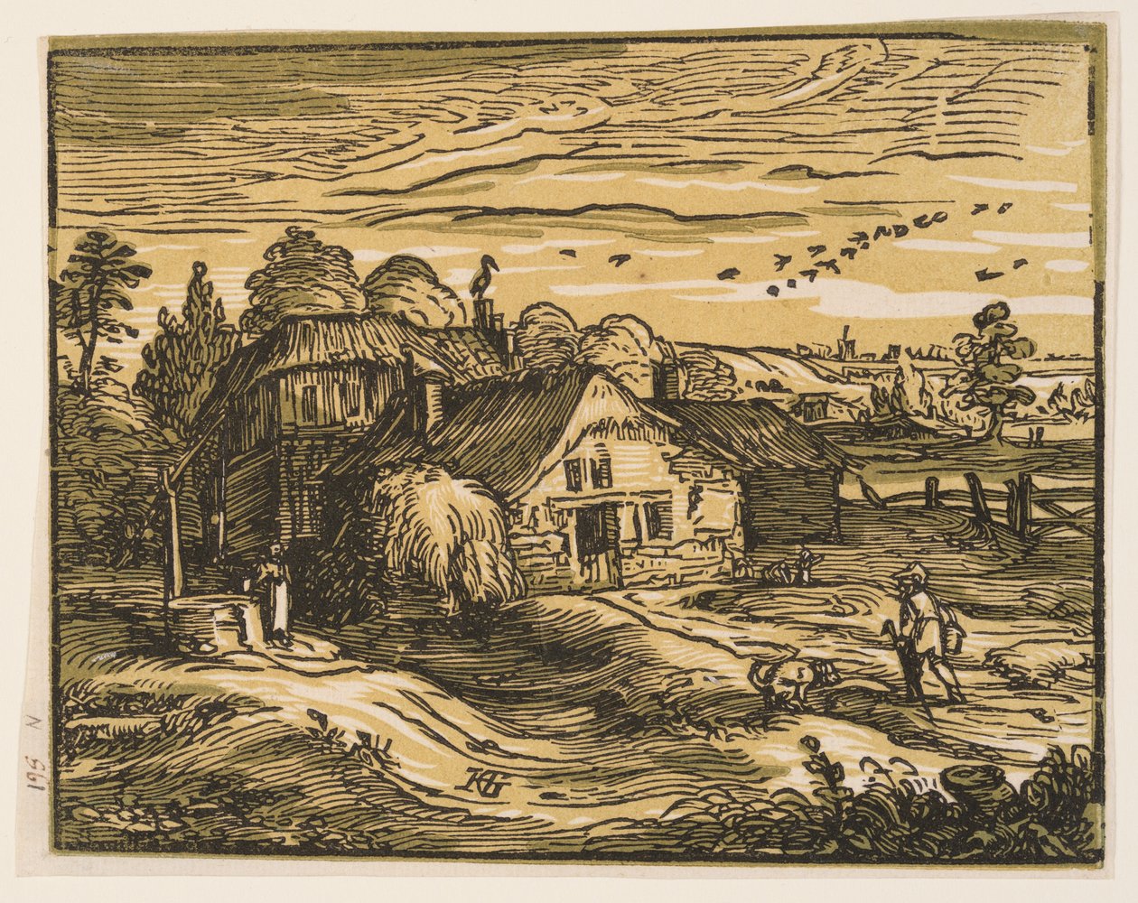 Maisema ja maalaistalo tekijältä Hendrick Goltzius
