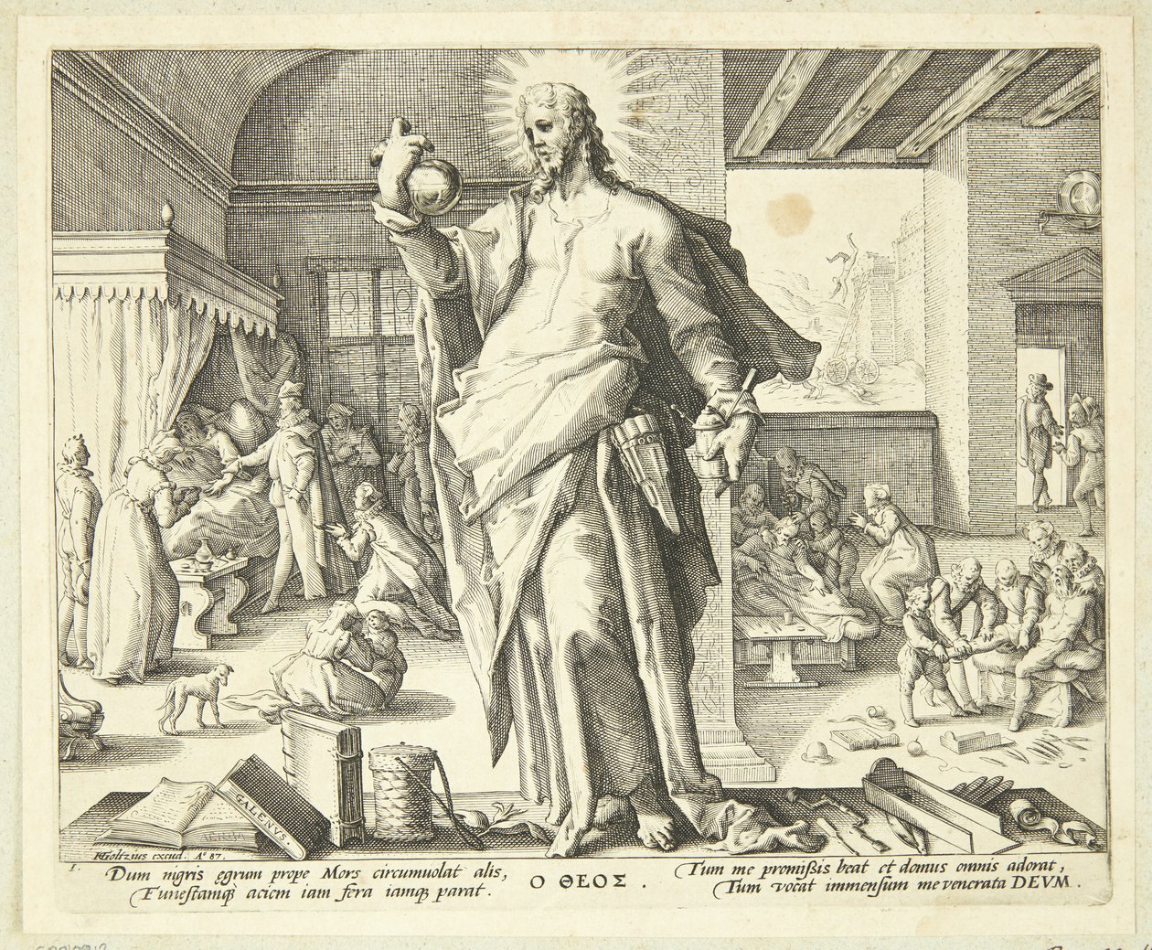 Lääkäri jumalana tekijältä Hendrick Goltzius