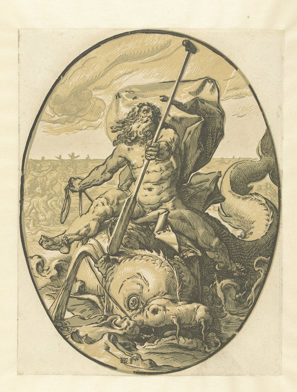 Oceanus Jumalat ja jumalattaret (sarjan nimi) tekijältä Hendrick Goltzius