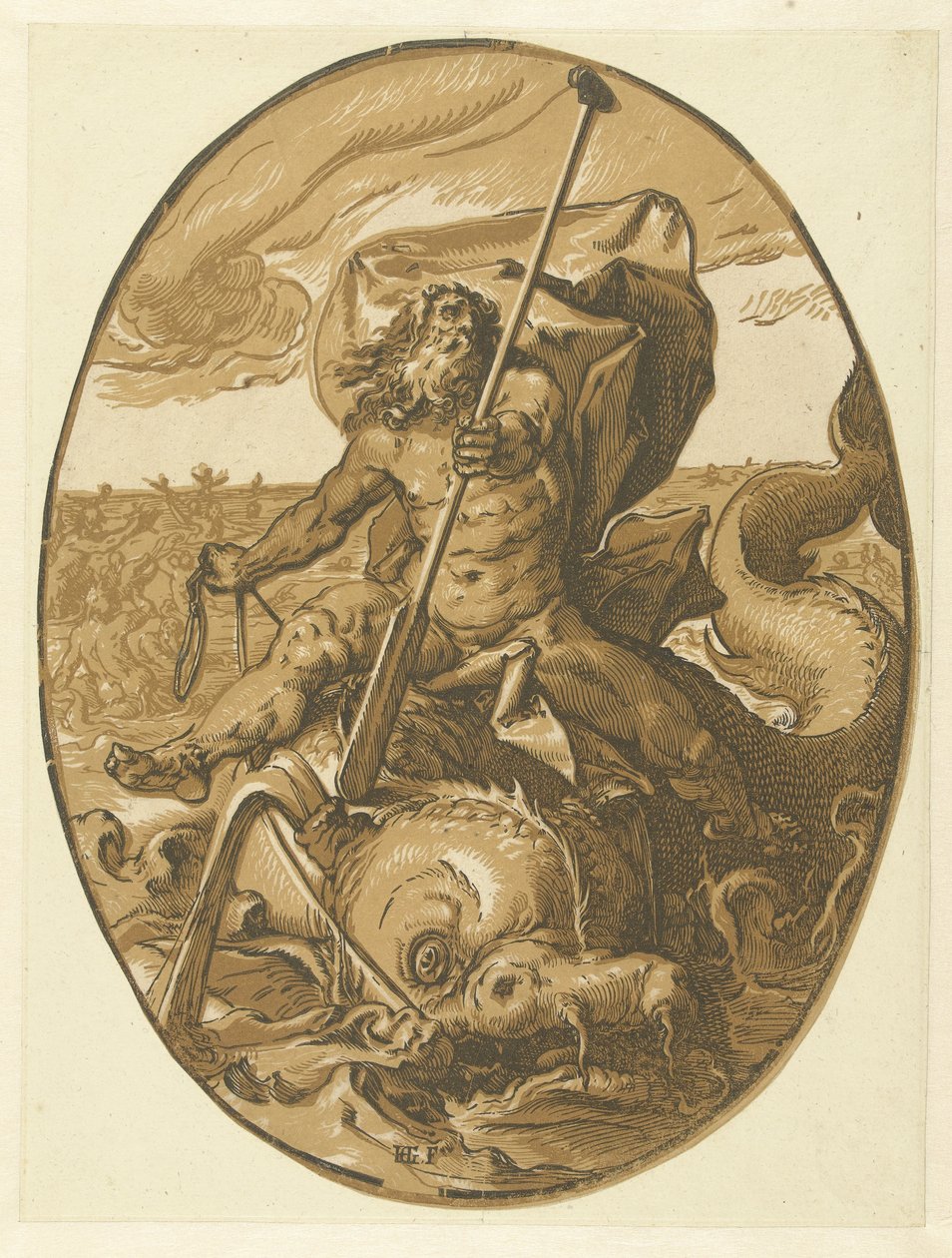 Oceanus Jumalat ja jumalattaret (sarjan nimi) tekijältä Hendrick Goltzius