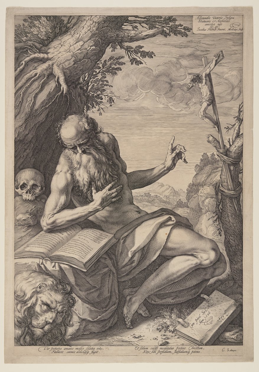 Pyhä Jerome tekijältä Hendrick Goltzius