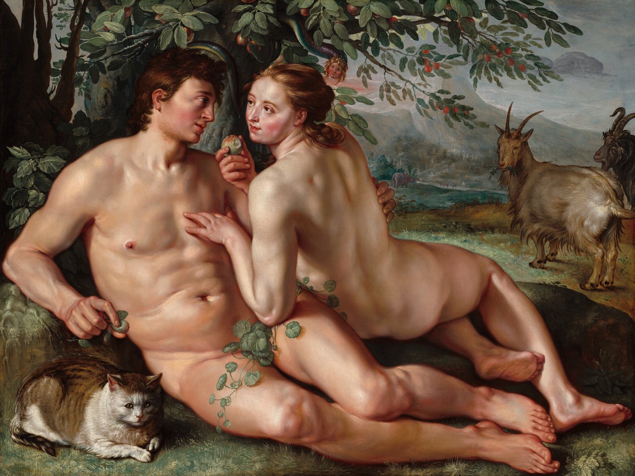 Ihmisen lankeemus tekijältä Hendrick Goltzius